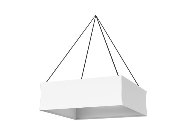 空白模板贸易展悬挂可定制的广告横幅。图片下载