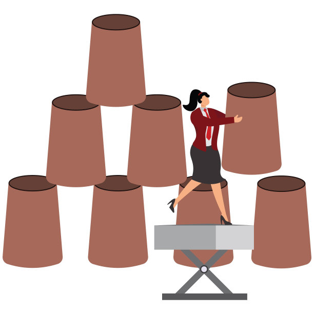 堆叠，杯子，稳定，增长，金字塔，女商人图片下载
