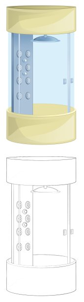卡通小品场景与浴室淋浴-插图图片下载