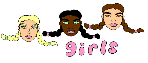 女性头像矢量素材，涂鸦扁平风格，手绘剪贴画，各异风格图片下载