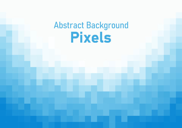像素分解模式。几何马赛克背景，蓝色梯度矢量插图模板的网页横幅，海报。图片下载
