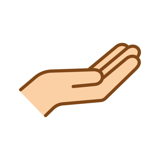 手接收图标。张开的手表示接受。图片下载