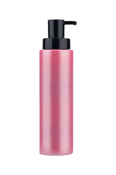 带分配器的化妆品塑料瓶，与背景隔离图片下载