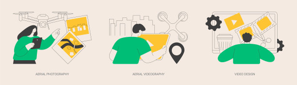 商业拍摄抽象概念矢量插图。图片下载