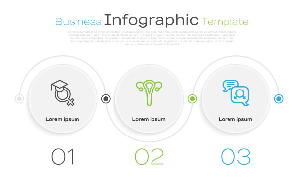教师、女性生殖系统与性别平等。业务信息图表模板。向量图片下载