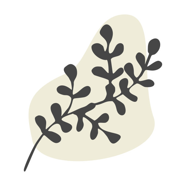 美丽的树枝与叶子上的彩色斑点孤立在白色的背景。线艺术矢量植物波西米亚插图。采购产品装饰花卉设计元素的贺卡，春天的海报，横幅，墙壁装饰图片下载