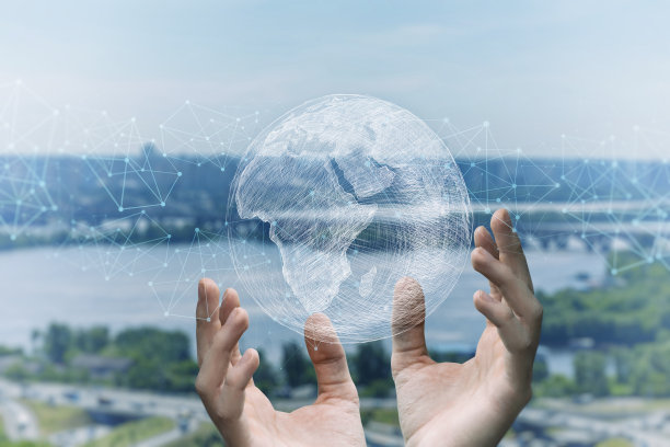 双手支持全球在线。图片下载