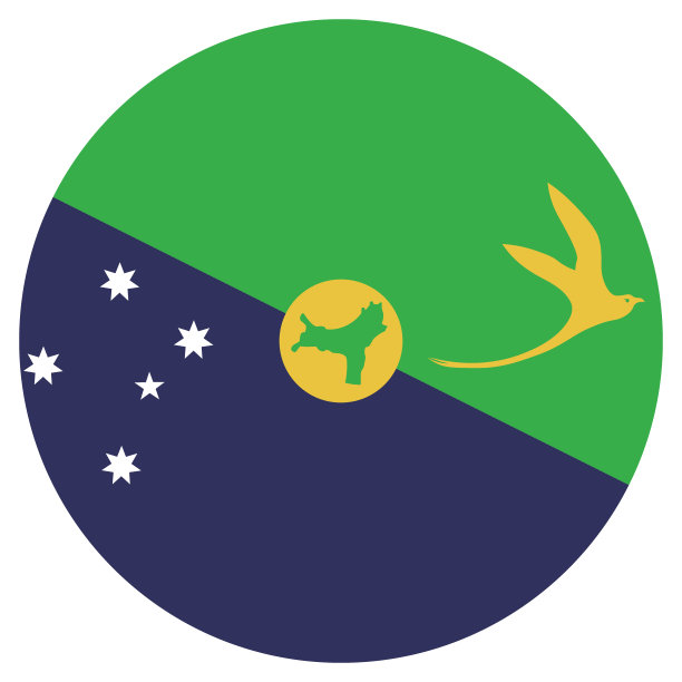 圣诞岛的旗帜。按钮标志图标。标准颜色。圆形图标标志。电脑插图。数码插图。矢量插图。图片下载