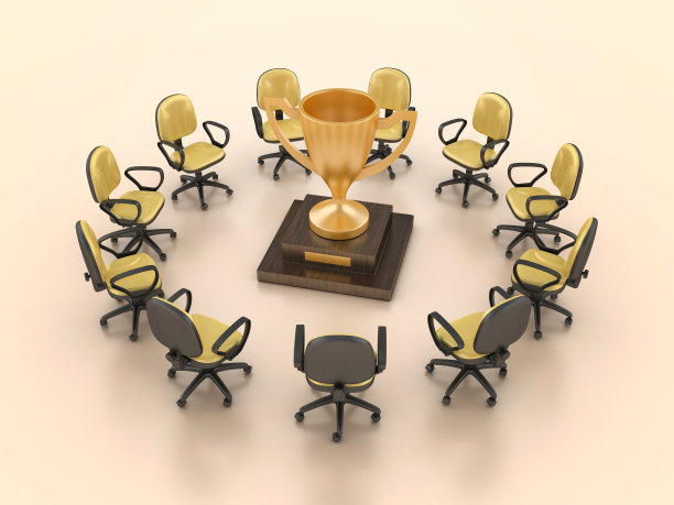 办公室椅子的3D奖杯图片下载