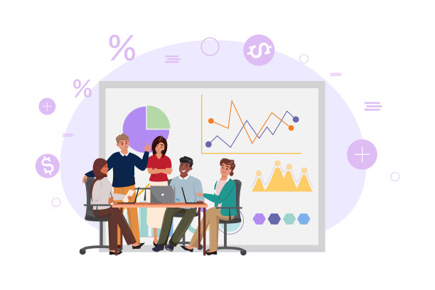 办公桌前是不同业务团队的商务会议，背景是白板图片下载