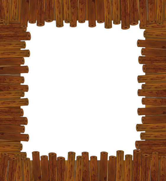 卡通场景与传统农村木制农场框架边界与空间文字插图的孩子图片下载