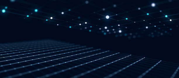 抽象的蓝色未来的背景。信息数据流动的技术浪潮。3 d渲染。图片下载