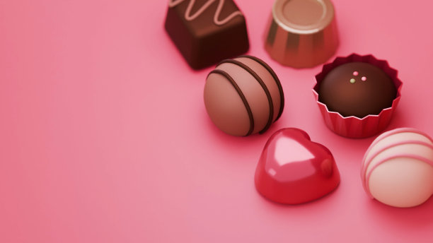 情人节巧克力的3d插画图像图片下载