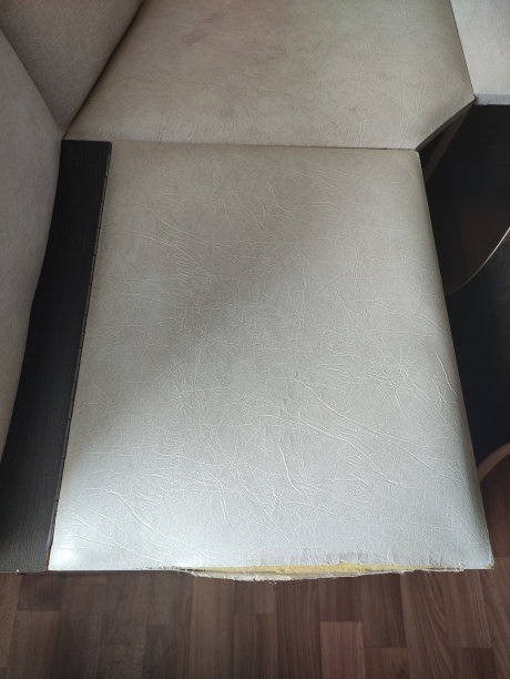 厨房沙发上的软垫被撕破图片下载