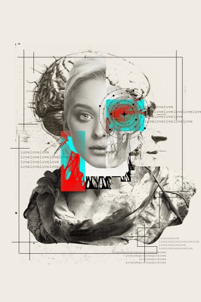 视觉为一篇关于情绪的神经基础的心理学文本。人体生理学和大脑在情绪中的作用课程教学图。图片下载