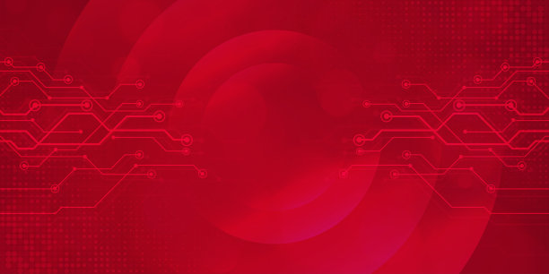 数字技术未来互联网网络连接红色背景，抽象云网络信息通信，Ai大数据科学，创新未来科技，线点插画矢量3d图片下载