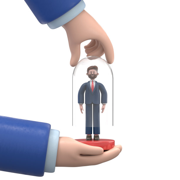 客户保留概念。客户关怀。提供节省客户忠诚度。一个商人手里拿着一个客户盖着一个玻璃灯泡。图片下载