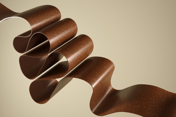 巧克力质感的波浪缎带图片下载