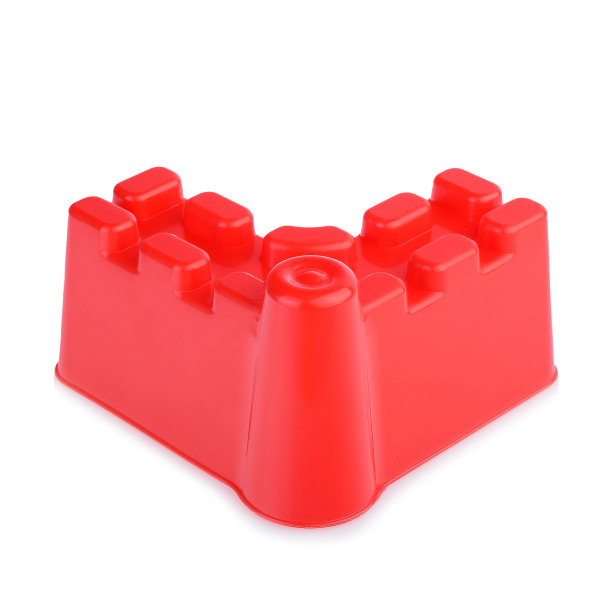 白色背景上孤立的绿色砂模，特写。在沙盒里玩的模具。建造沙堡。儿童运动技能的发展图片下载