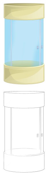 卡通小品场景与浴室淋浴-插图图片下载