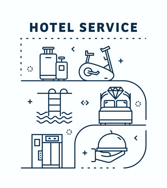 酒店和服务相关的矢量横幅设计概念。全局多球体随时可用的模板。网页横幅，网站标题，杂志，移动应用程序等。现代设计。图片下载