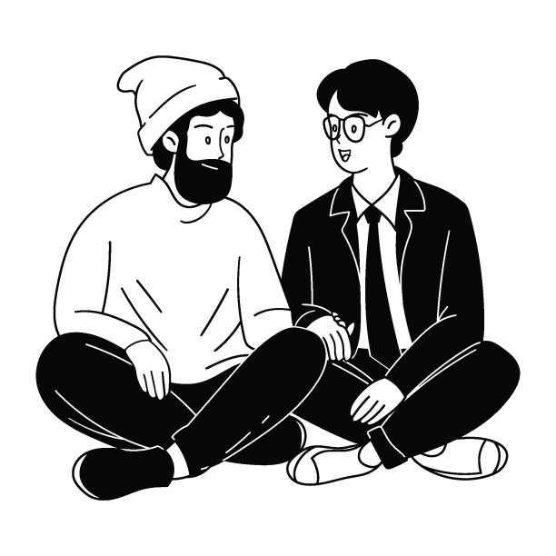 浪漫的情侣在爱情，手绘矢量插图图片下载