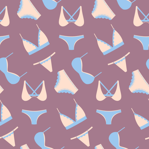 无缝图案与妇女内衣，女士内衣。背景与胸罩和内裤。图片下载