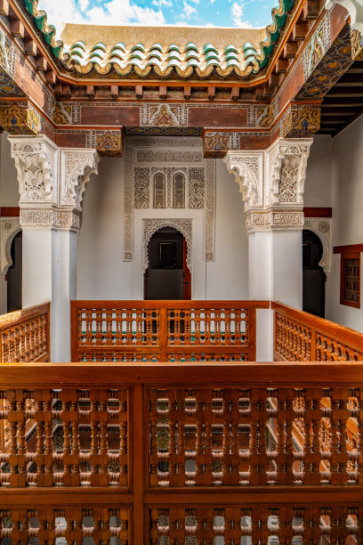 本·优素福清真寺，摩洛哥马拉喀什图片下载