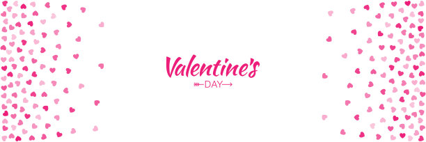 情人节卡片横幅。粉红色的心梯度框架孤立在白色背景。情人节边框或边框设计。矢量插图。图片下载