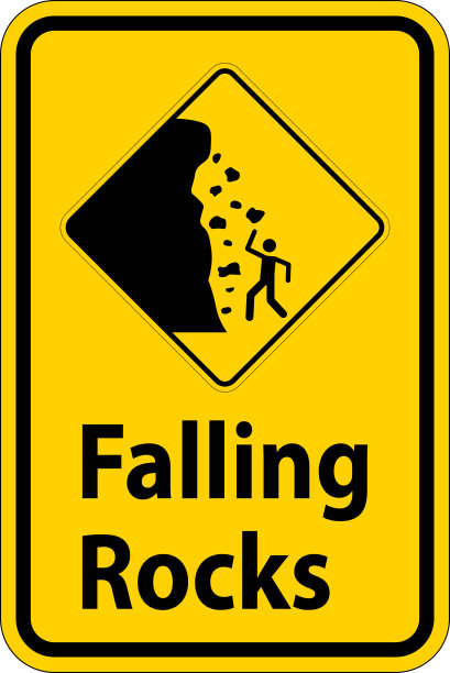 道路警告标志、落石、落冰图片下载