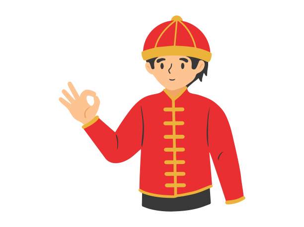 中国新年人物背景。中国新年人物插画。中国新年女性插画。中国新年男性插画图片下载