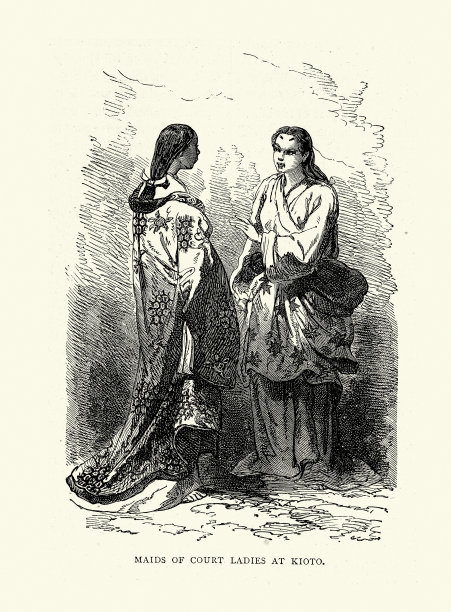 日本宫廷中的女性，京都，日本历史，19世纪图片下载