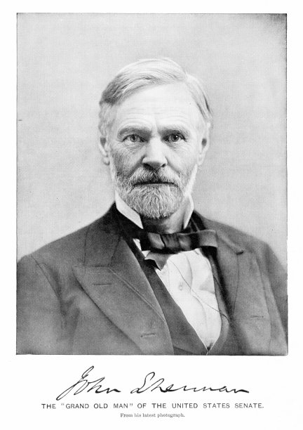 约翰·谢尔曼照片肖像，来自俄亥俄州的美国参议员，19世纪美国历史图片下载