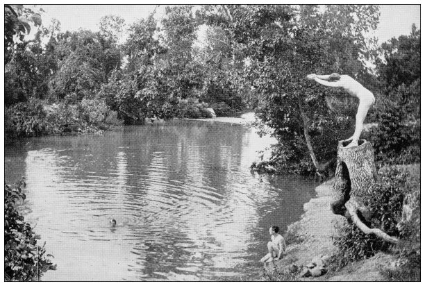 1897年的运动和消遣:河浴图片下载