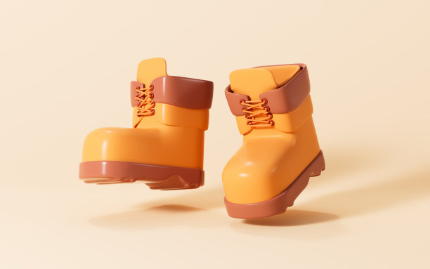 卡通登山靴模型，3d渲染。图片下载