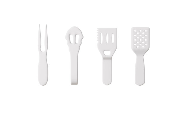 卡通烧烤工具，厨具，3d渲染。图片下载