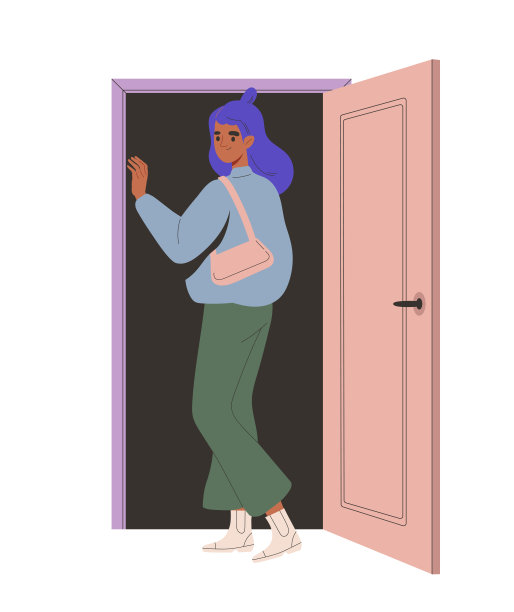 人开门矢量概念图片下载