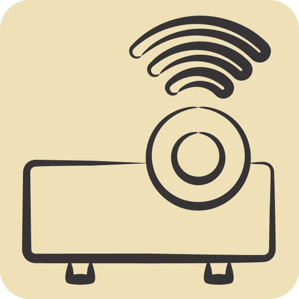 图标投影仪。与播客符号有关。手绘风格。简单的设计可编辑。简单的说明图片下载