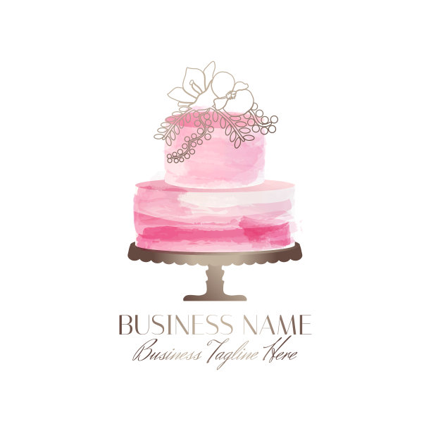 优雅的粉红色蛋糕设计与金花图片下载