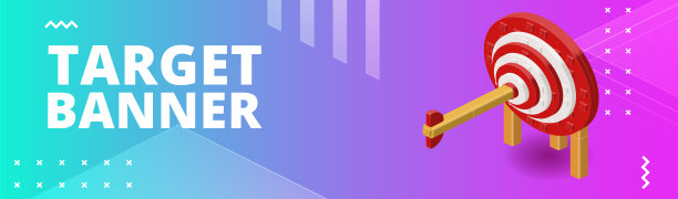 旗帜与目标印刷和设计。矢量插图。图片下载