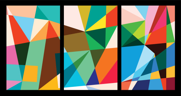 矢量彩色抽象几何海报夏季2024图片下载