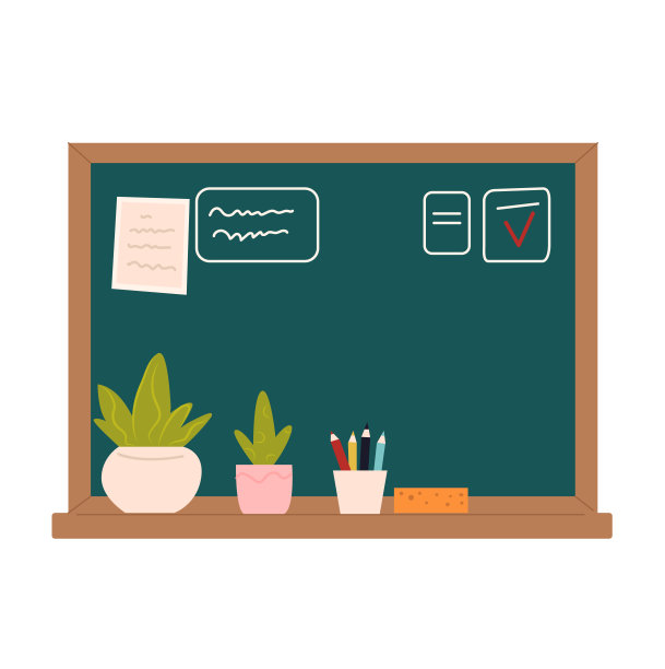 白色背景的学校黑板。矢量插图在平面风格。图片下载