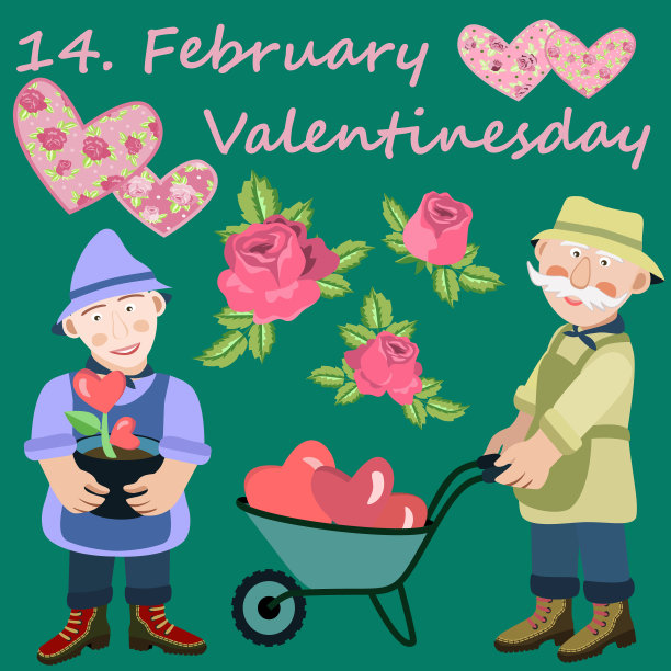 矢量-情人节贺卡，模板。图片下载