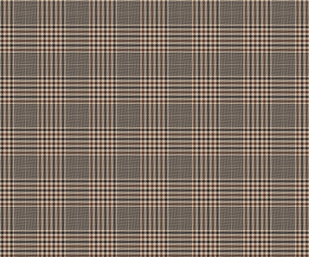 格纹织物图案，有黄色、棕色、黑色。无缝背景纺织品，服装设计，裤子，裙子。矢量插图。图片下载