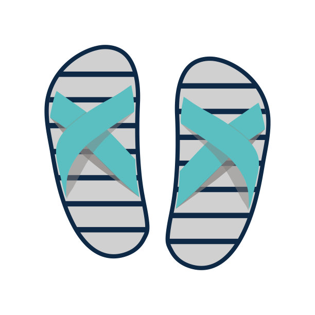 向量越南人字拖孤立在白色背景。海滩穿的越南石板鞋。卡通风格的插图。图片下载