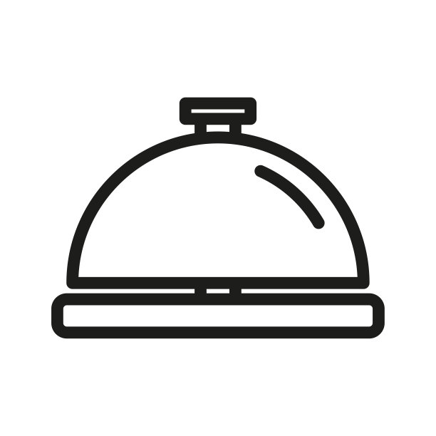 白色背景上的一个黑白相间的钟形图标图片下载