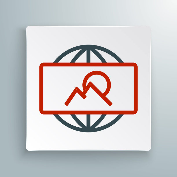 线广角图片图标孤立在白色背景。全景视图。色彩缤纷的轮廓概念。向量图片下载