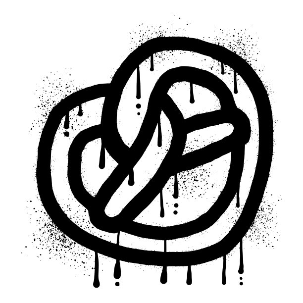 椒盐卷饼涂鸦用黑色喷漆图片下载