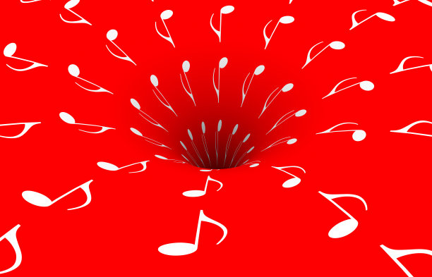 音符符号流入一个无底的漏斗图片下载