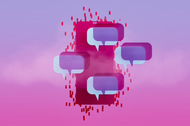 带有语音泡泡的智能手机，社交媒体概念图片下载